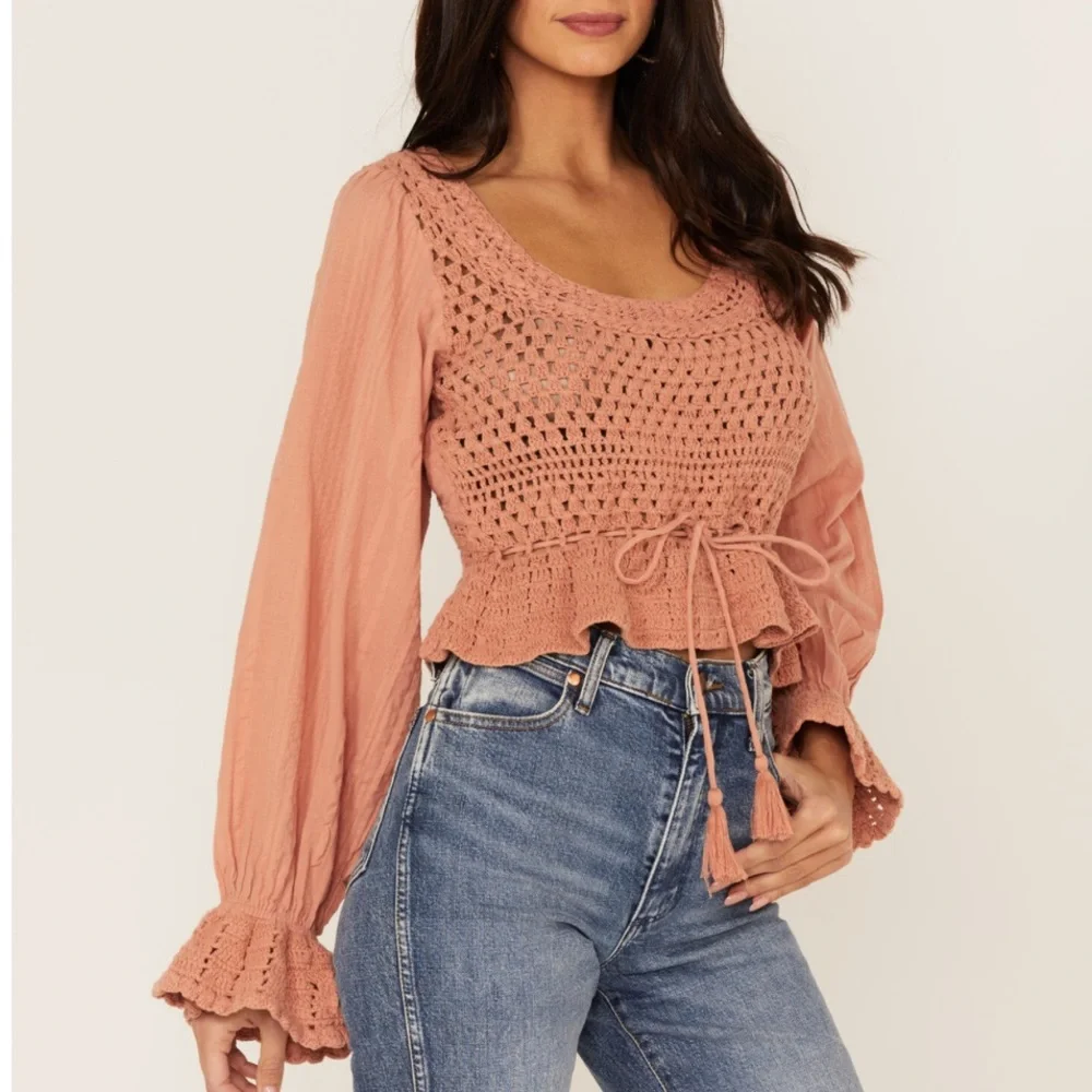 FREE PEOPLE megan crochet top